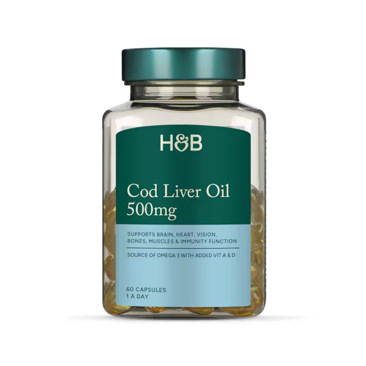 Holland & Barrett Aceite de Hígado de Bacalao 500mg - 60 cápsulas