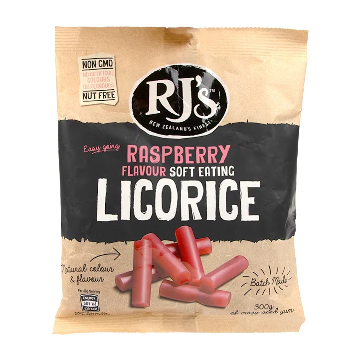 RJs Regaliz Natural Sabor Frambuesa Suave - 300g